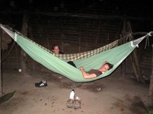 Jen and I in our hammocks for the night